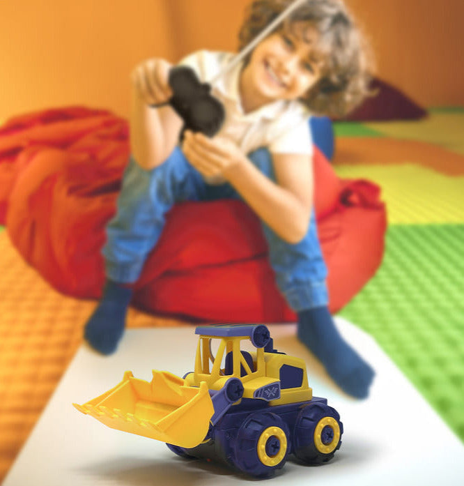 Boy with truck toy