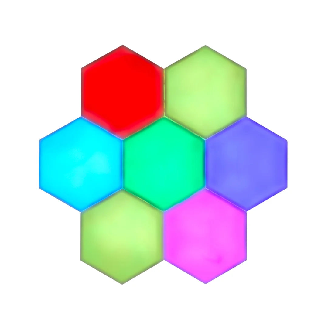 Colorful hexagon LED sensory lights for kids