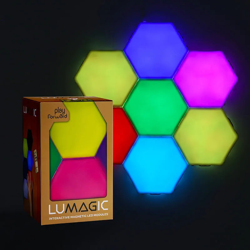 Lumagic LED light panels and packaging.