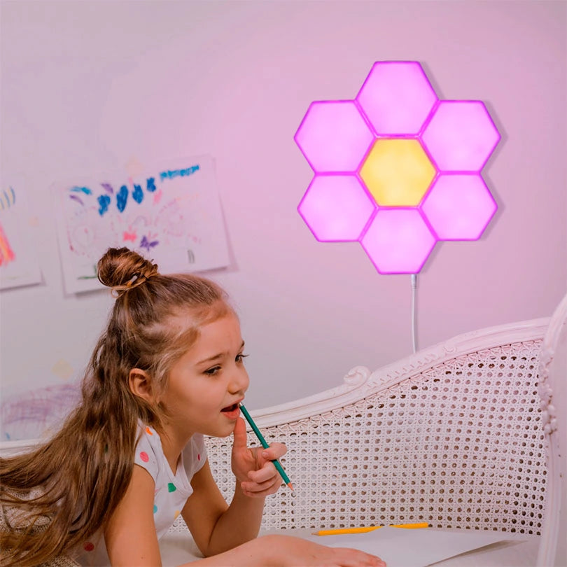 Girl playing with Lumagic LED lights.